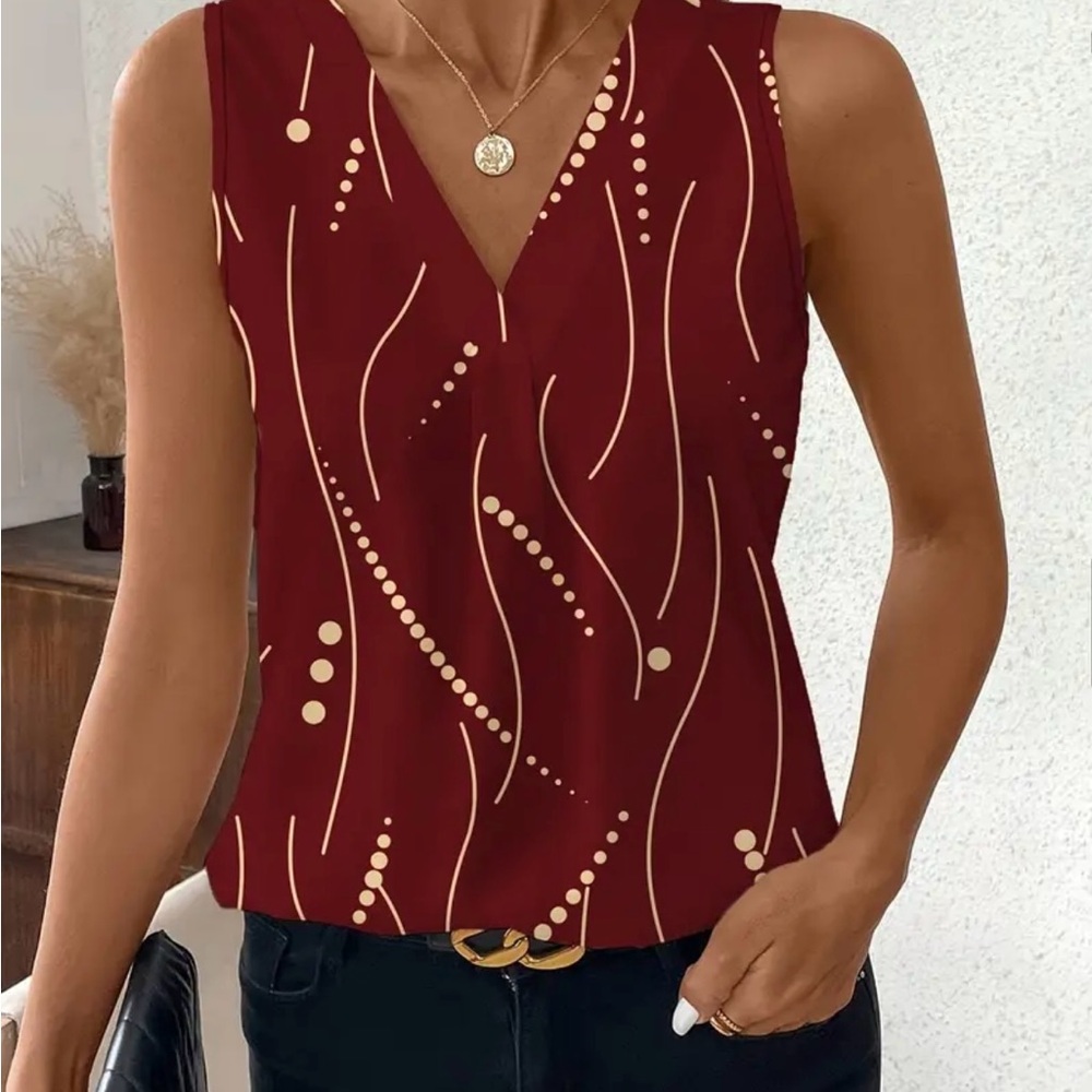 Elegant Maroon Sleeveless Top